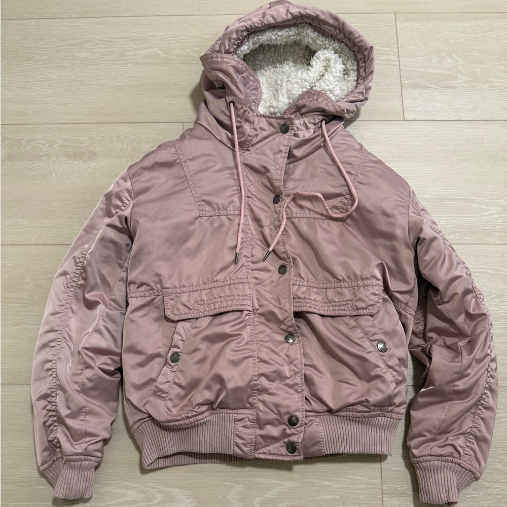 American Eagle Hooded Light Pink Coat